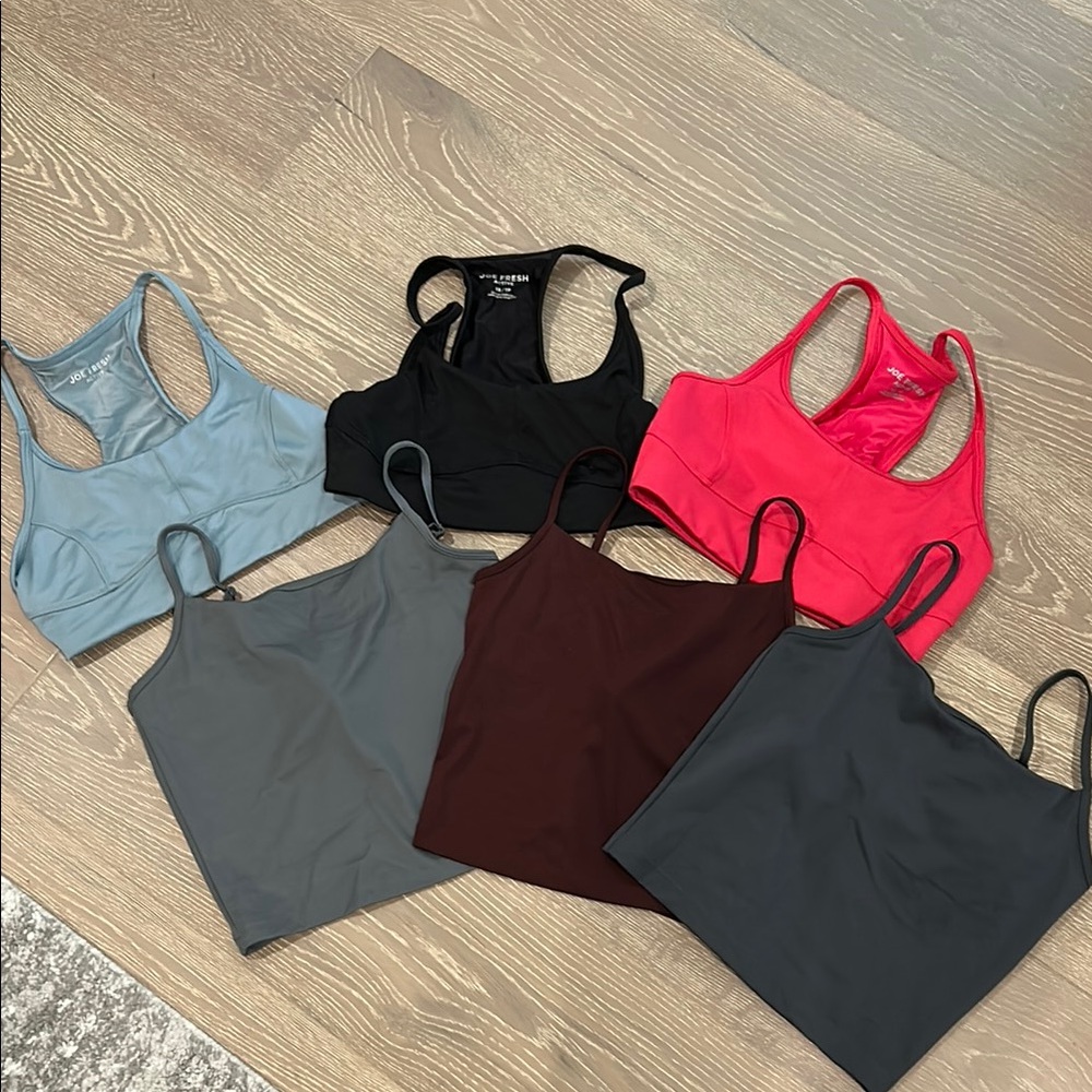 Set of Six Athletic Tank Tops XS EUC